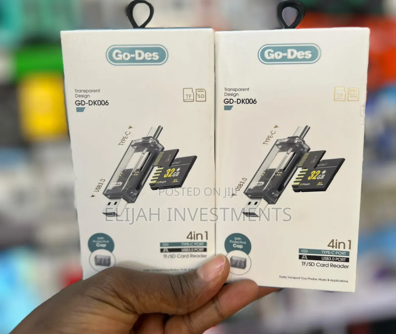 Go-Des Gd-Dk006 Transparent Design 4-in-1 Tf/Sd Card Reader