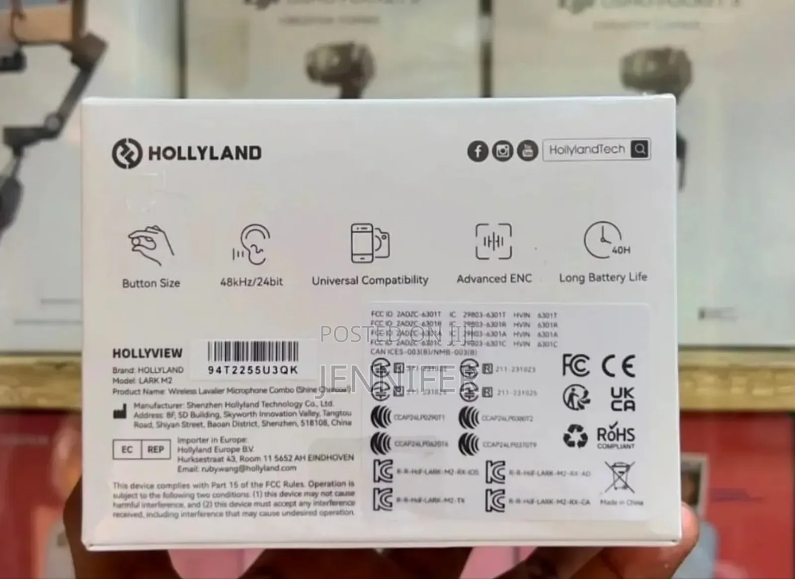 Hollyland Lark M2 Wireless Lavalier Microphone Combo, Pro-Grade Sound