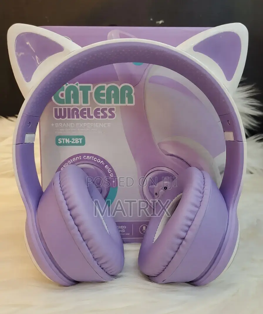 Wireless Headphones Cat Ear Led Light Up Bluetooth Foldable