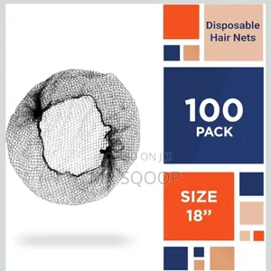 Disposable Hair Nets 100pcs – Black Elastic Nylon Bouffant Caps