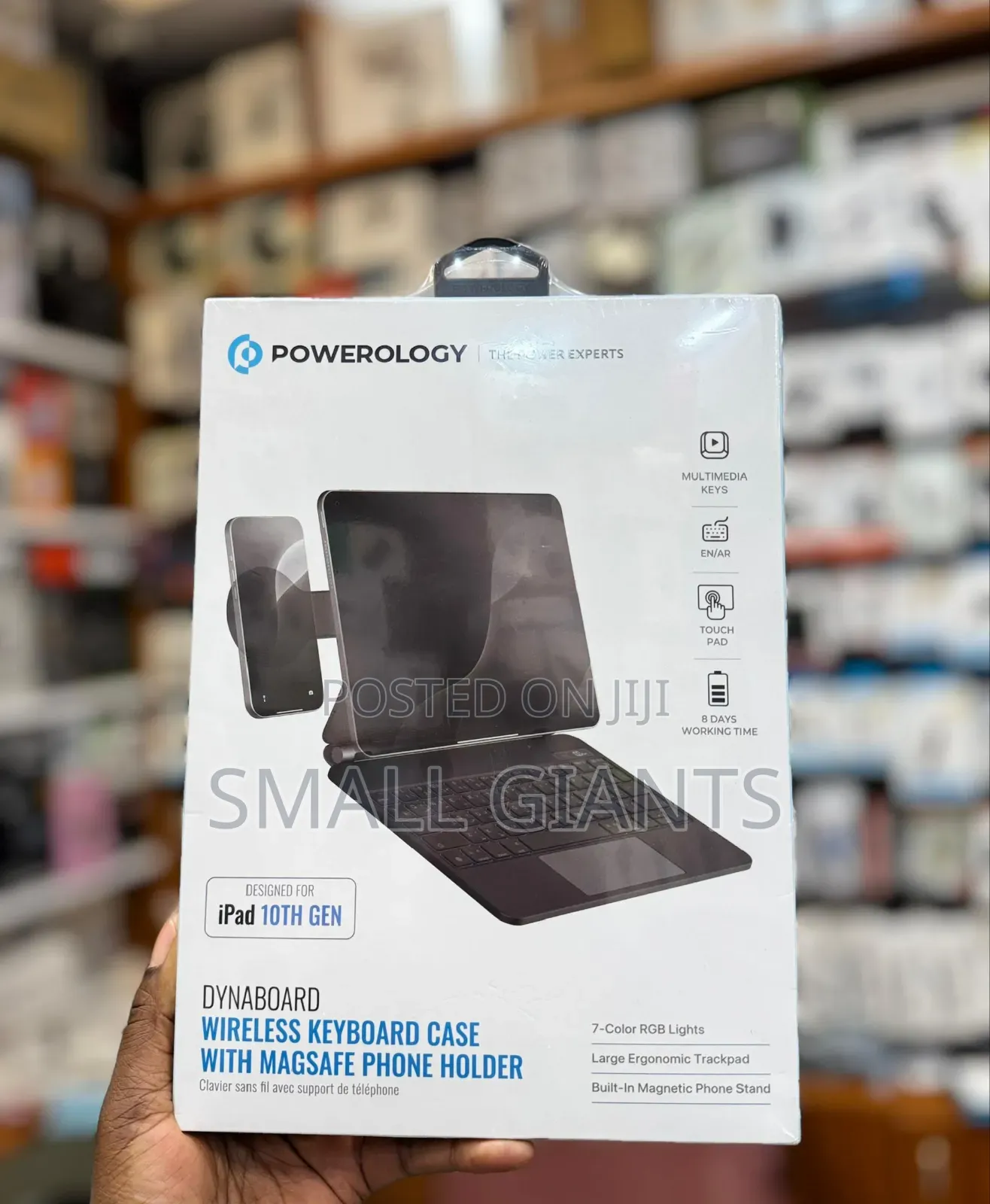 Powerology Dynaboard Wireless Keyboard Case With Magsafe Phone Holder