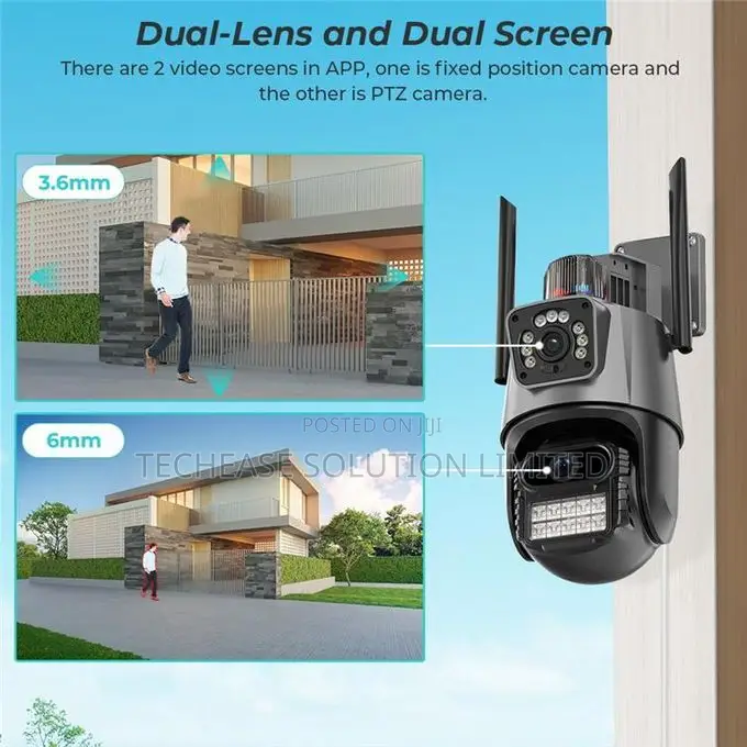 V380 Outdoor Dual Lens Wifi Surveillance CCTV Waterproof, Night Vision
