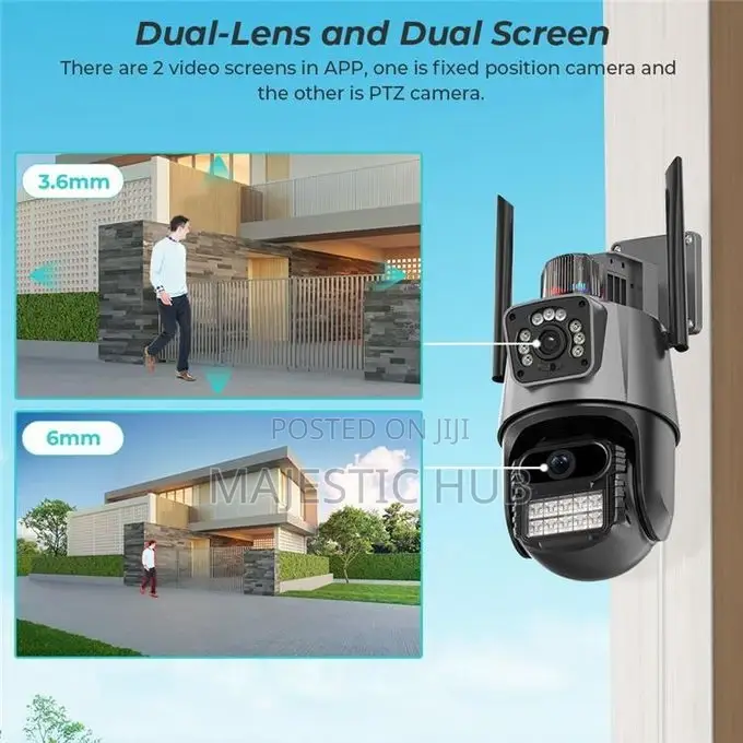 V380 Outdoor Dual Lens Wifi Surveillance CCTV Waterproof, Night Vision
