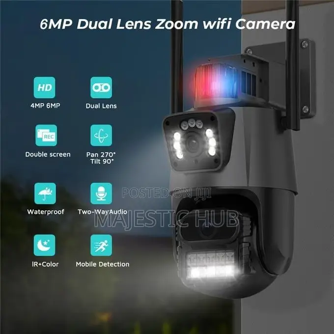 V380 Outdoor Dual Lens Wifi Surveillance CCTV Waterproof, Night Vision