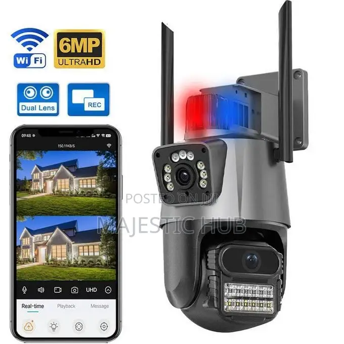 V380 Outdoor Dual Lens Wifi Surveillance CCTV Waterproof, Night Vision