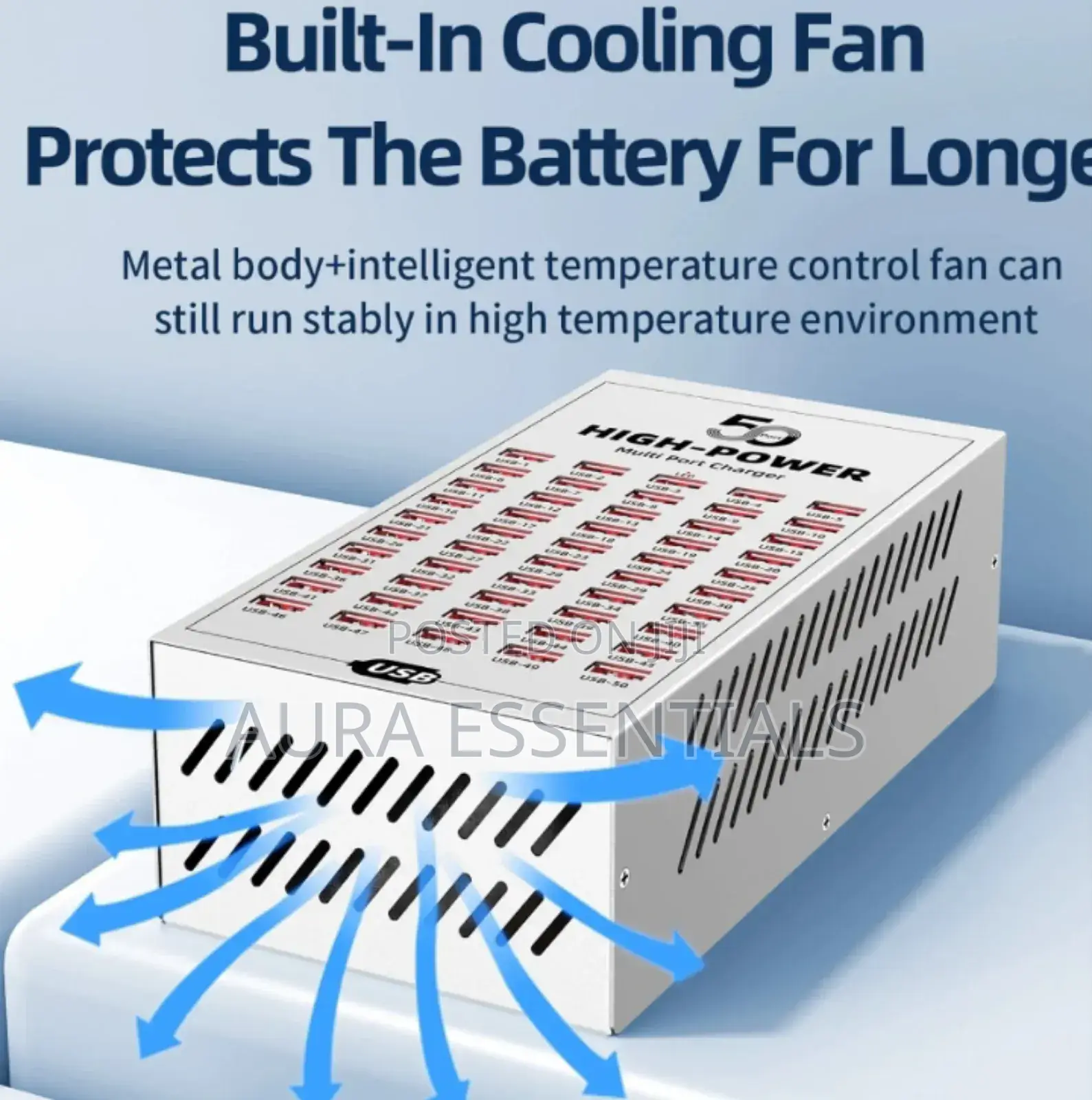50-Port Usb High-Power Charging Station Designed for Commercial Use