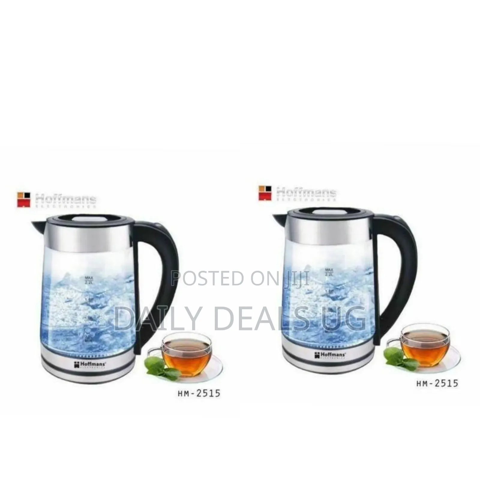 Hoffmans Glass Led Electric Kettle/ Percolator