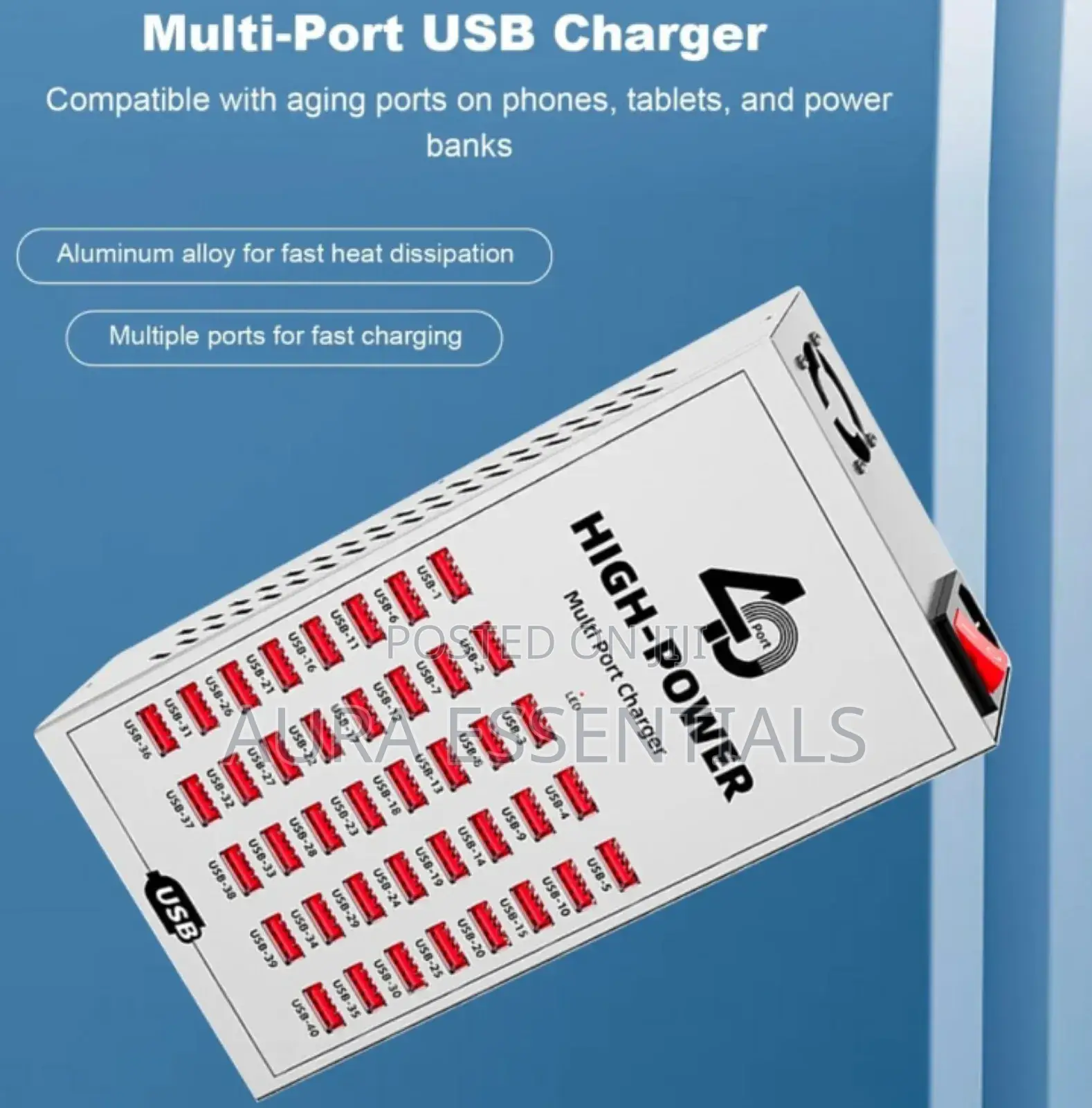 40-Port Usb Charging Station Designed for Simultaneous Charging