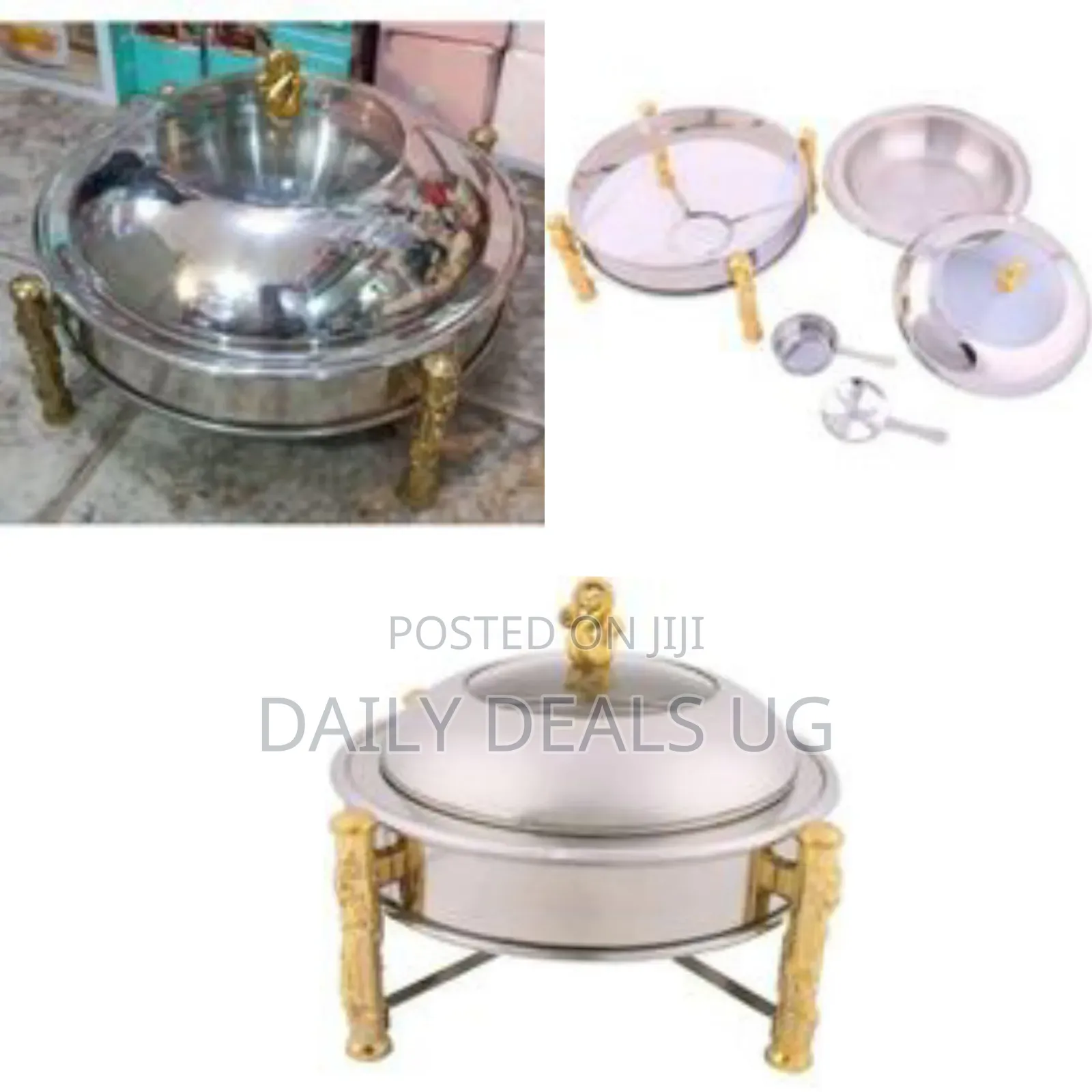 Chaffing Dish With Burner At The Bottom - Silver