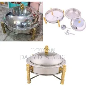 Chaffing Dish With Burner At The Bottom - Silver