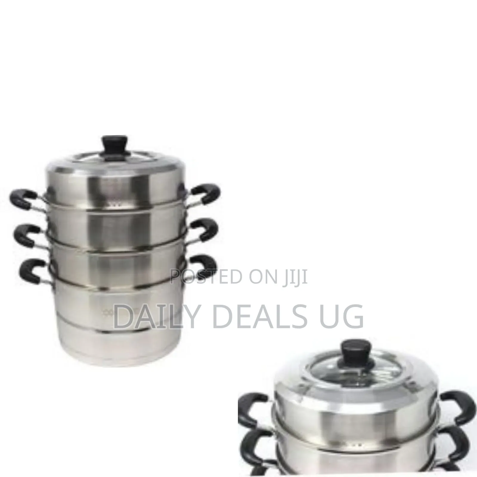 Multi-Tiered Stainless Steel Steamer - Silver
