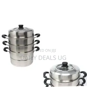 Multi-Tiered Stainless Steel Steamer - Silver