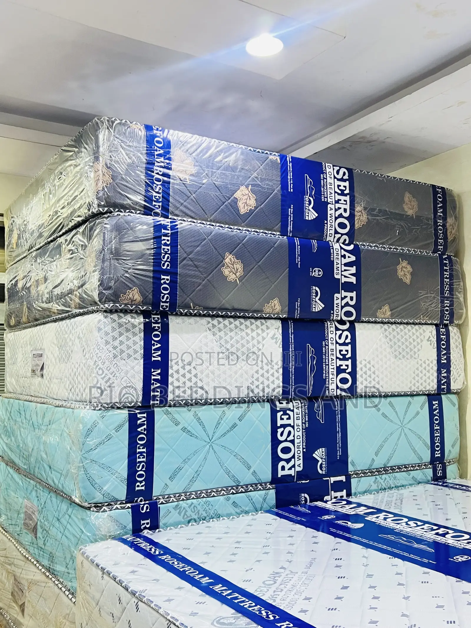 6x6 12 Inches Rose Foam Smart High Density Mattress
