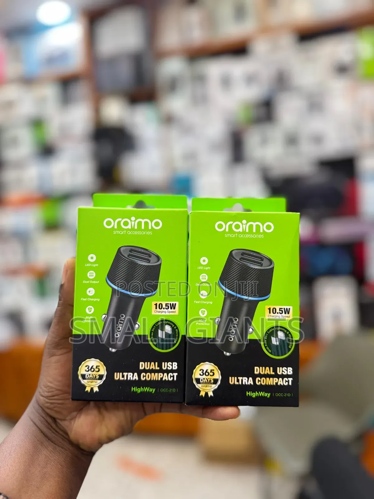 Oraimo Dual Usb Ultra Compact Car Charger