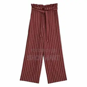 Women Paperbag Elasticated Waist Trouser Brown Fashion