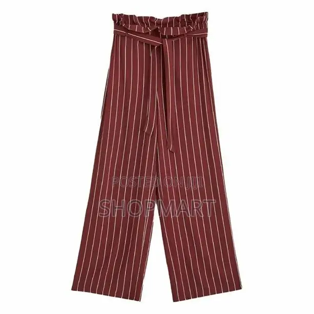 Women Paperbag Elasticated Waist Trouser Brown Fashion