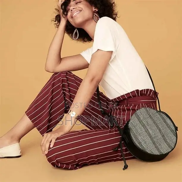 Women Paperbag Elasticated Waist Trouser Brown Fashion