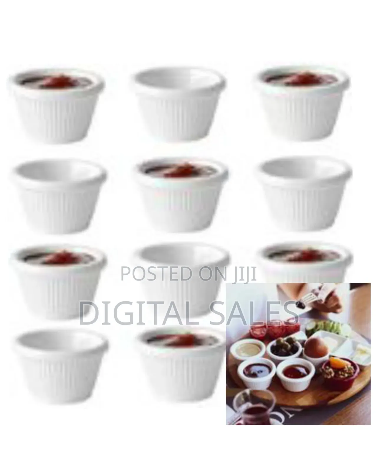 Versatile Ceramic Ramekins / Dipping Bowls (Set of 12)