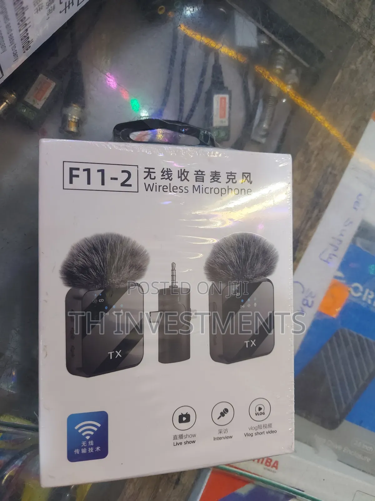 F11-2 3 in 1 Wireless Microphone, Noise Cancellation Wireless Mic