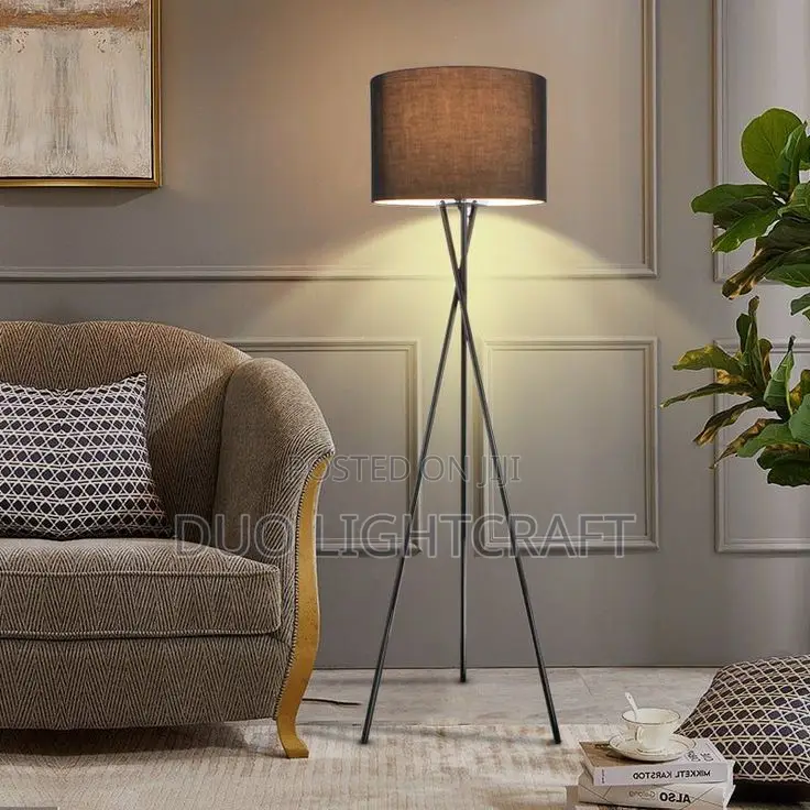 Metallic Tripod Stand Floor Lamp