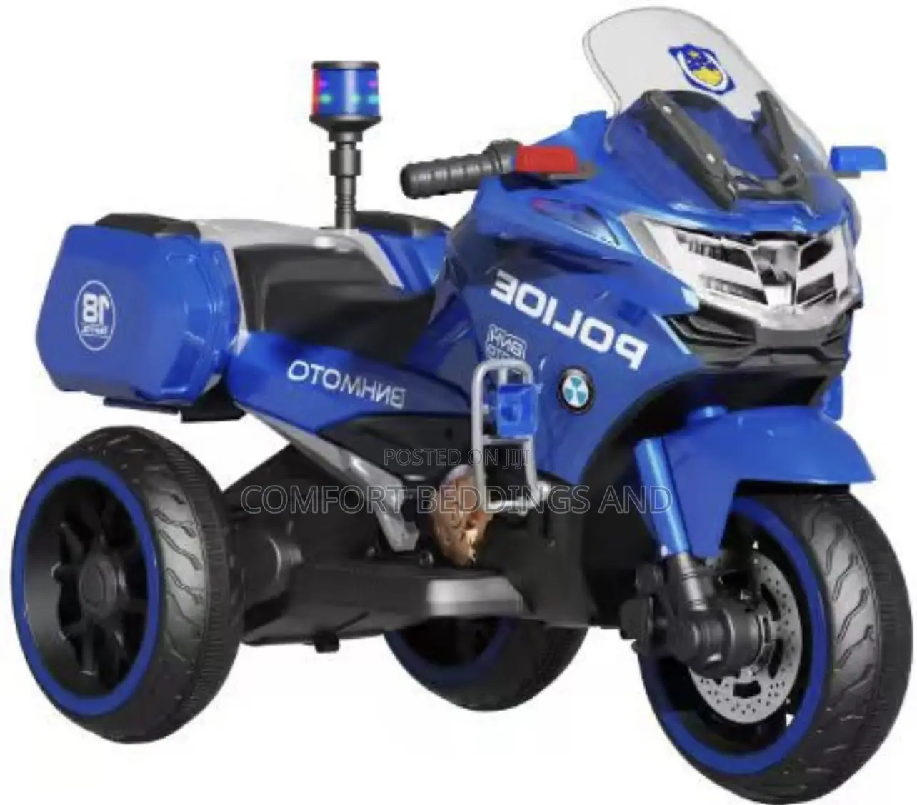 Kids Rechargeable Police Motorcycle Blue 1 To 9 Years