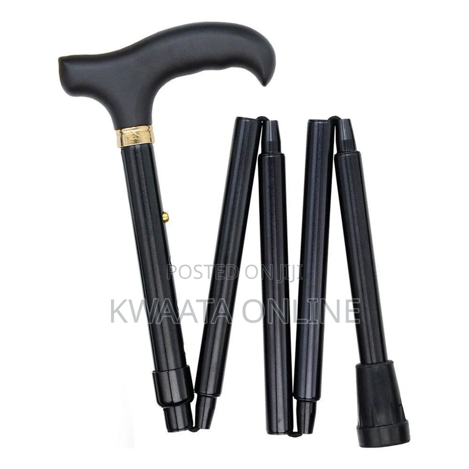 Folding Walking Stick Cane, T Handle Adjustable Height, Non-Slip Base