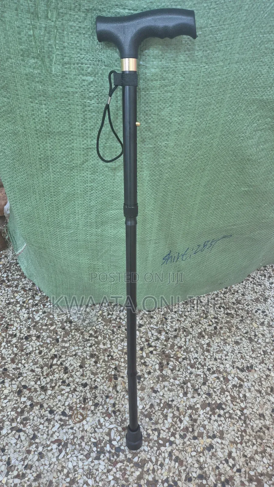 Folding Walking Stick Cane, T Handle Adjustable Height, Non-Slip Base
