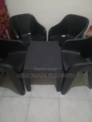 Full Set Of 4 Plastic Chairs And A Table