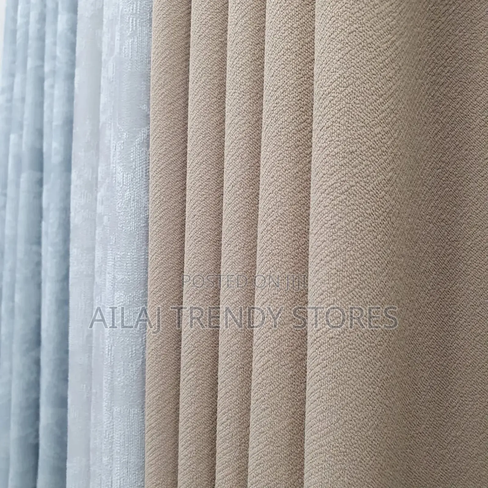 White-Biege Curtains Per Metre