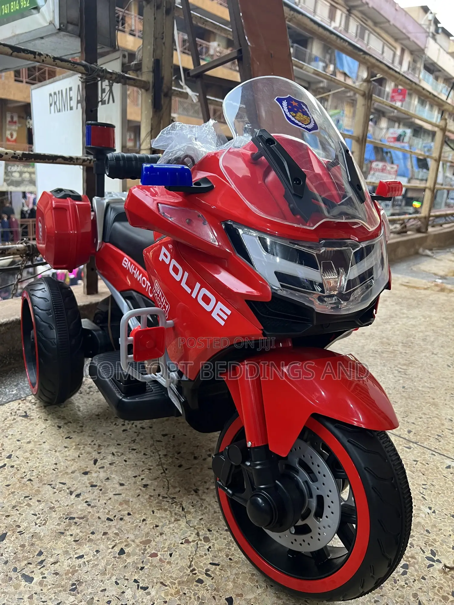 Kids Rechargeable Police Motorcycle Red 1 To 9 Years