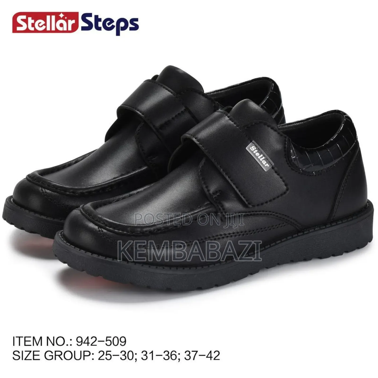 Pair of Stellar Steps Black Patent Leather Mary Jane School Shoes.