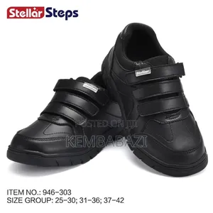 Pair of Stellar Steps Black Patent Leather Mary Jane School Shoes.