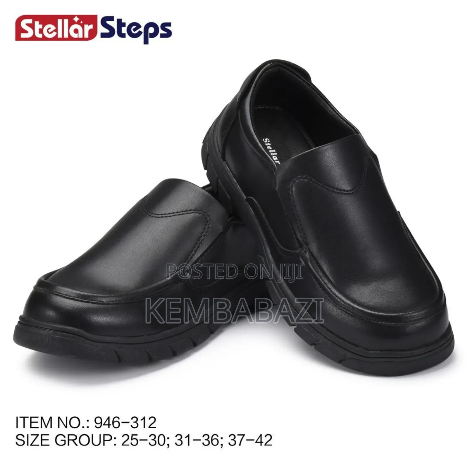 Pair of Stellar Steps Black Patent Leather Mary Jane School Shoes.