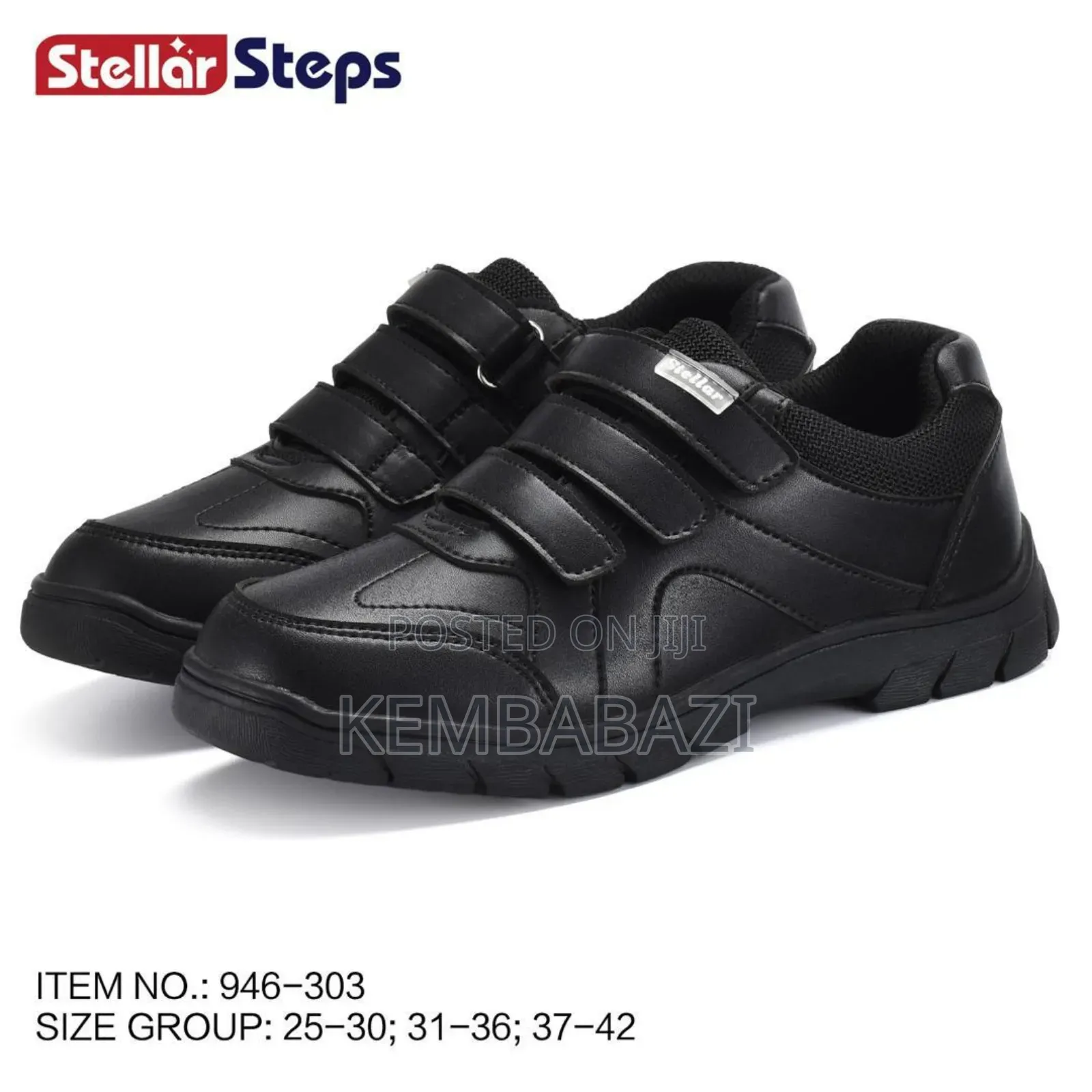 Pair of Stellar Steps Black Patent Leather Mary Jane School Shoes.