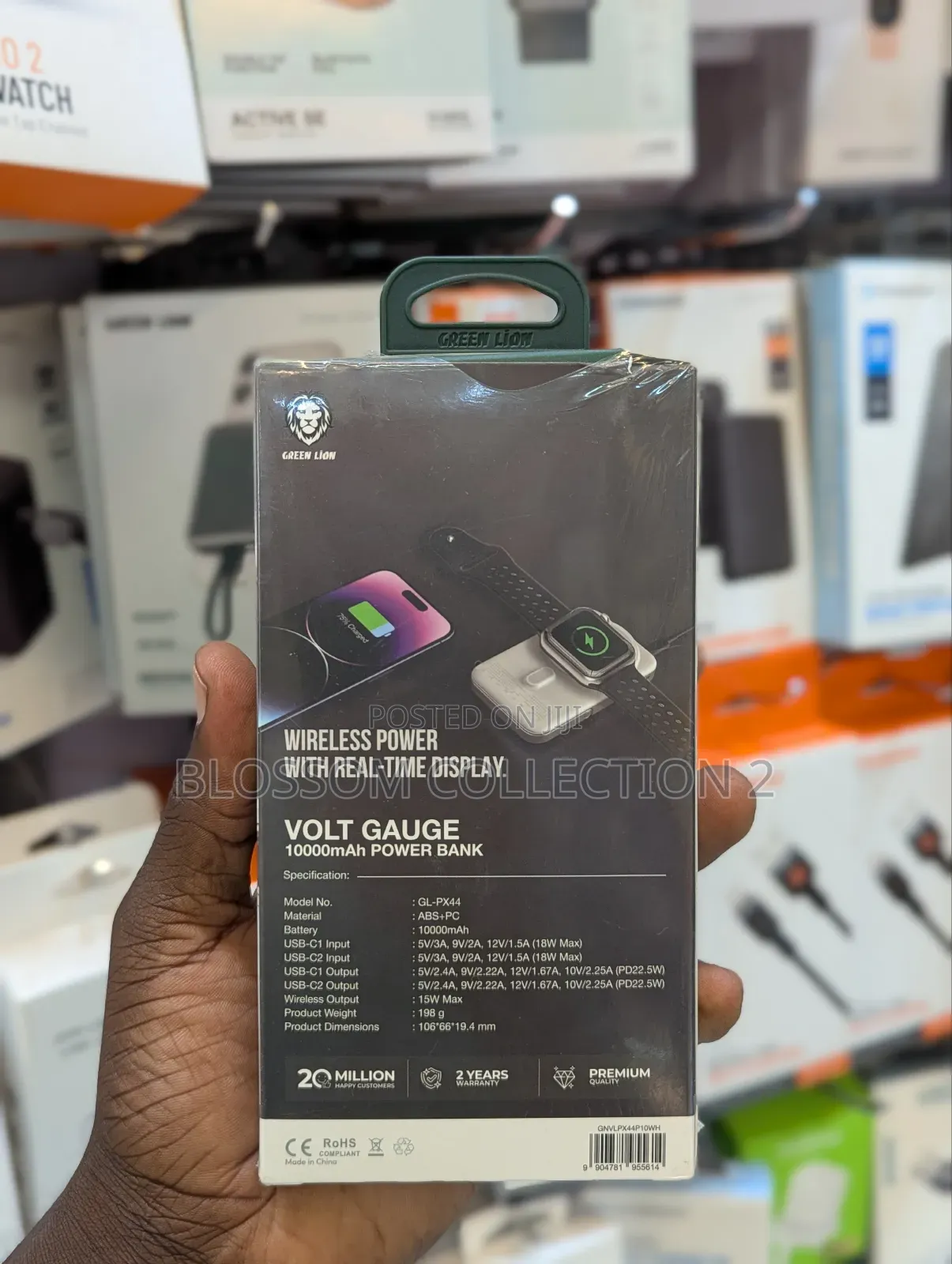 Green Lion Volt Gauge 10000mah Power Bank Pd 22.5w