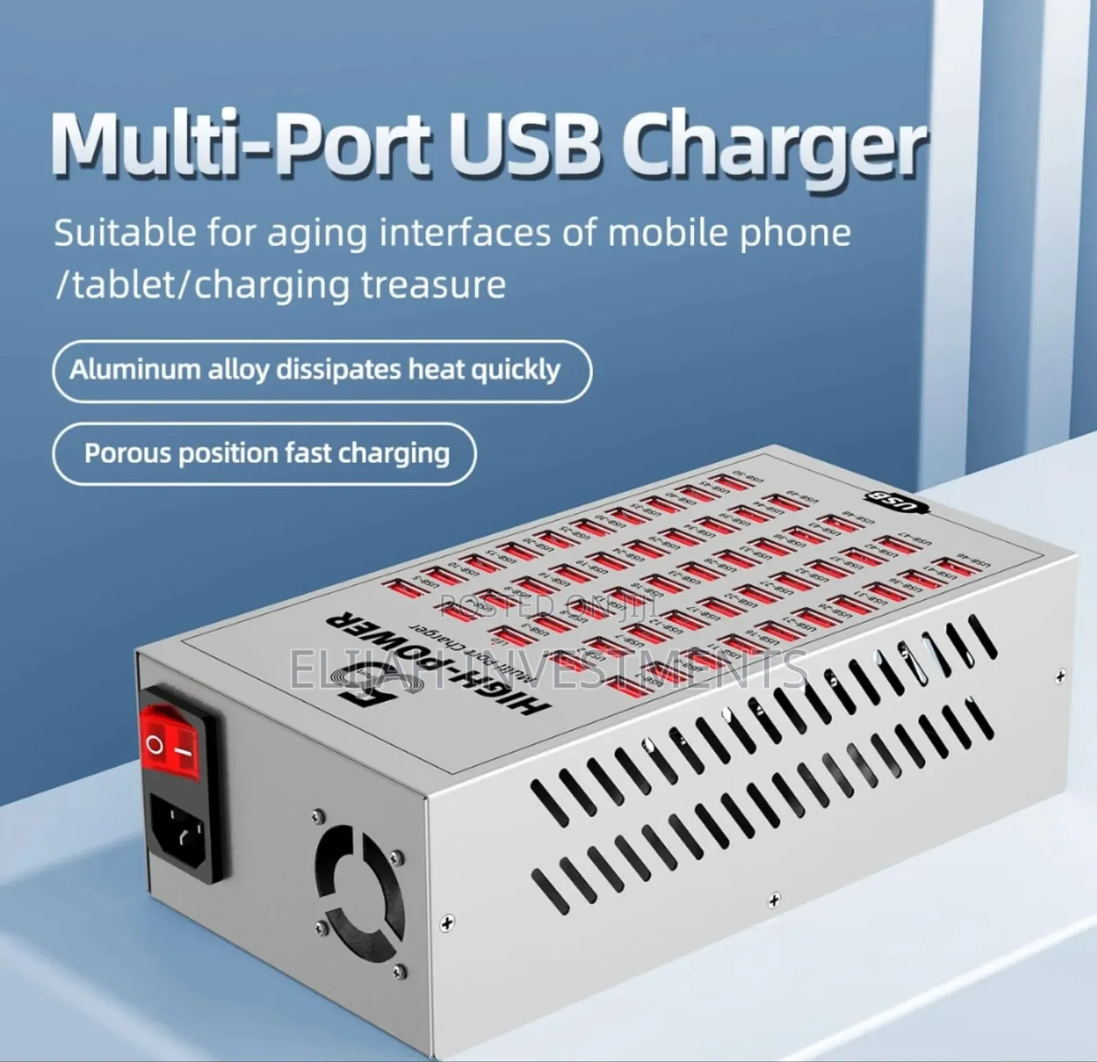 50-Port Usb High-Power Charging Station Designed for Commercial Use