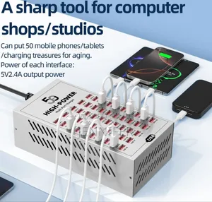 50-Port Usb High-Power Charging Station Designed for Commercial Use