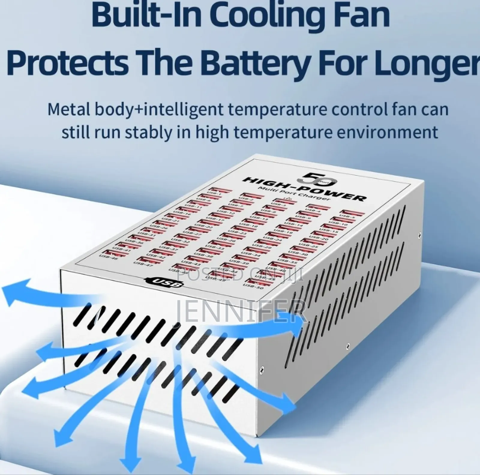 50-Port Usb High-Power Charging Station Designed for Commercial Use