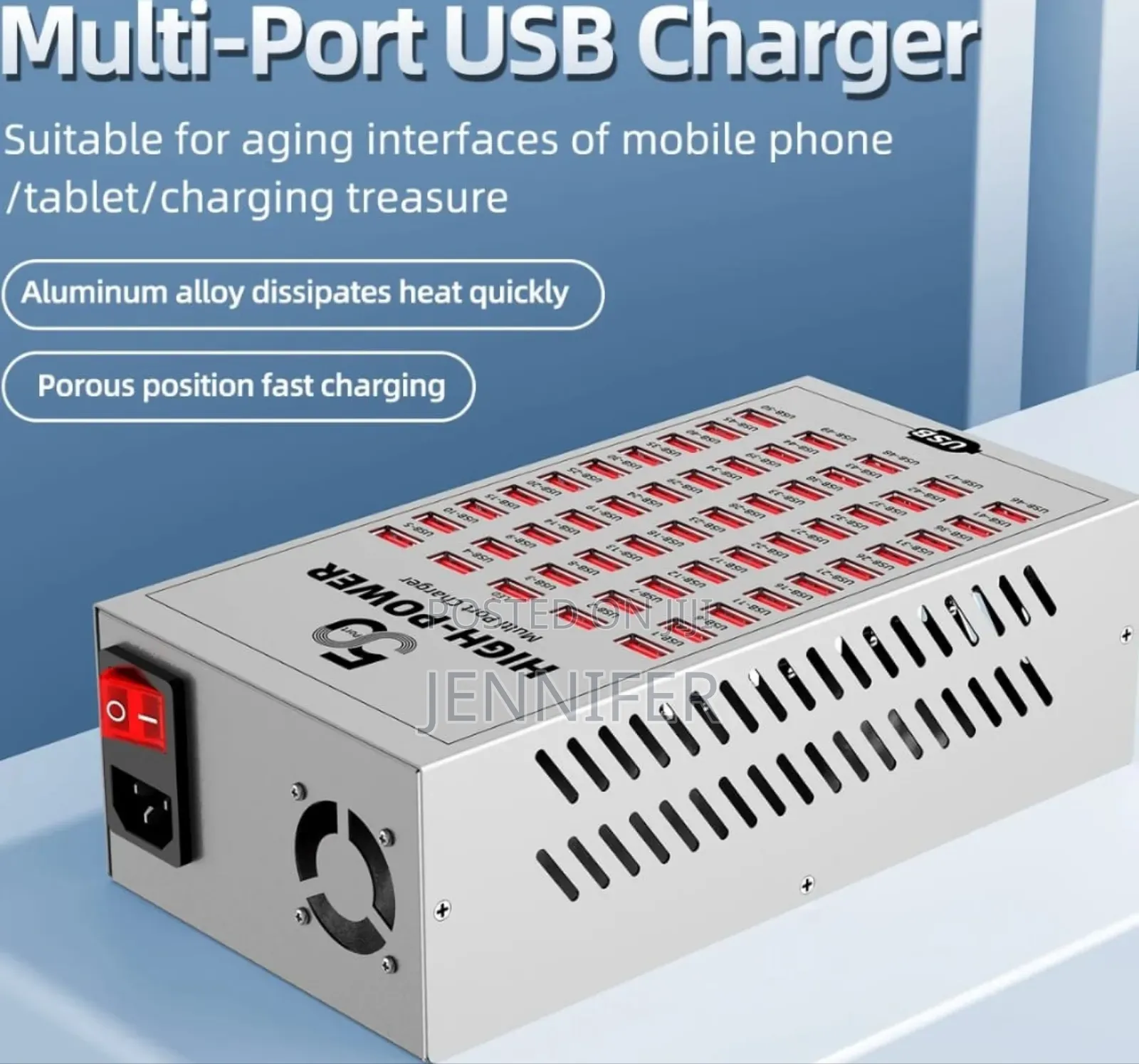 50-Port Usb High-Power Charging Station Designed for Commercial Use