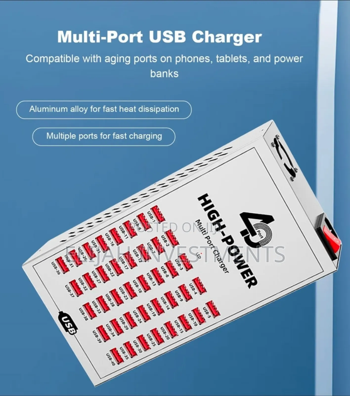 40-Port Usb Charging Station Designed for Simultaneous Charging