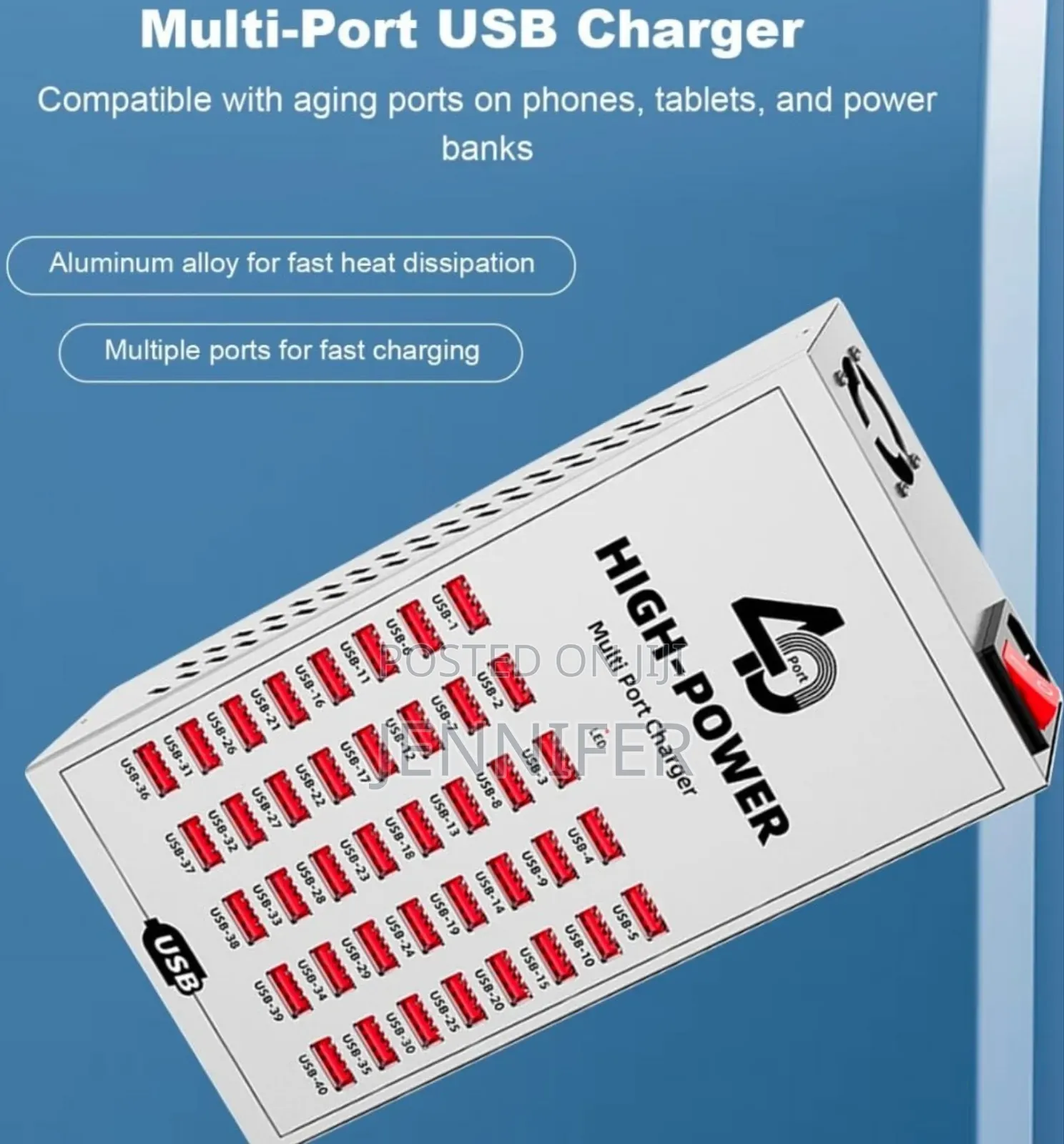 40-Port Usb Charging Station Designed for Simultaneous Charging