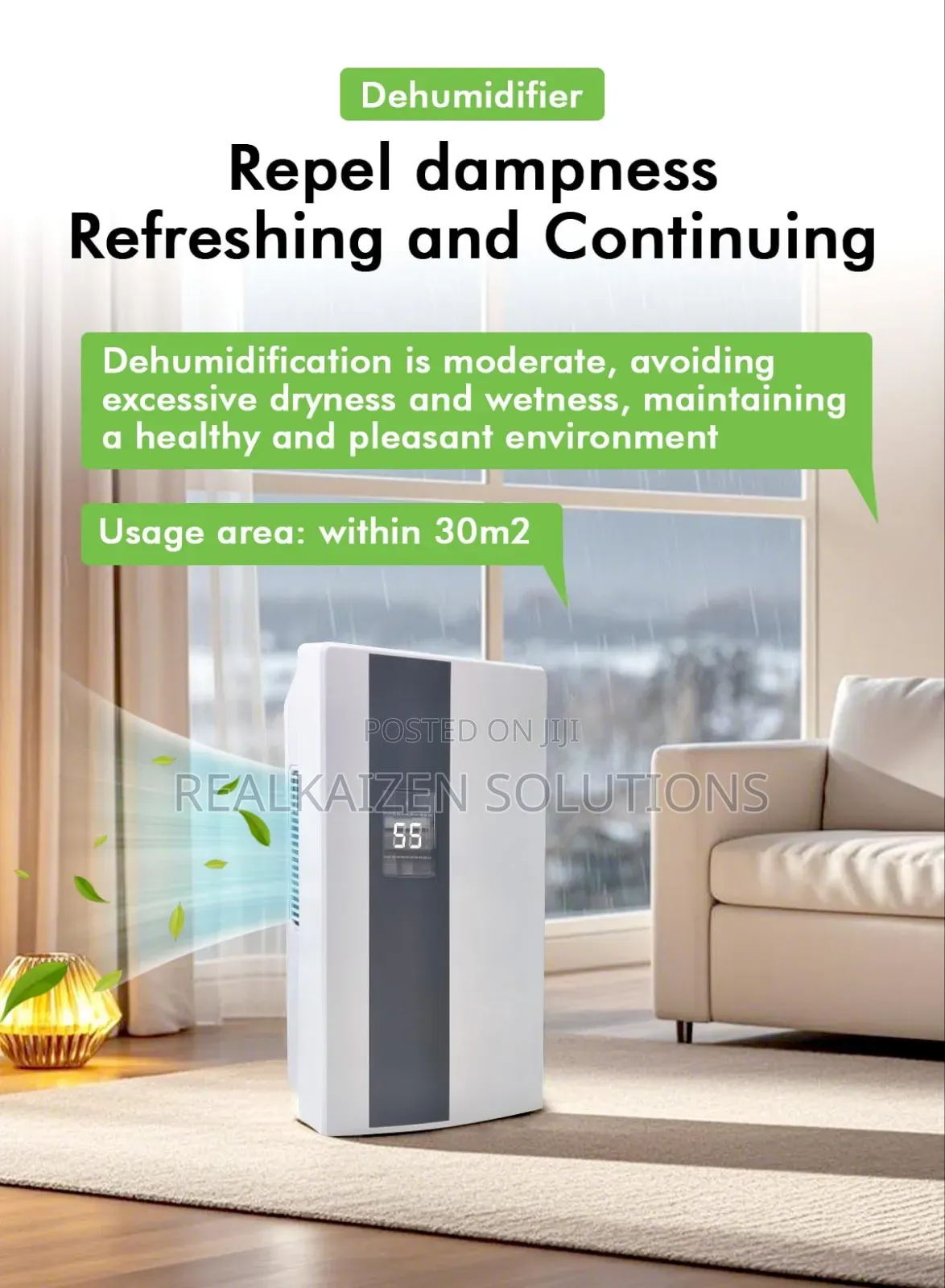 20l/Day Smart Compressor Dehumidifier With Air Purifier 2.2l H2o Tank