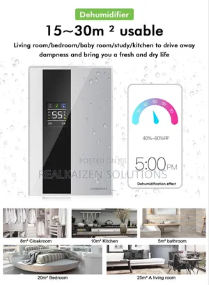 20l/Day Smart Compressor Dehumidifier With Air Purifier 2.2l H2o Tank