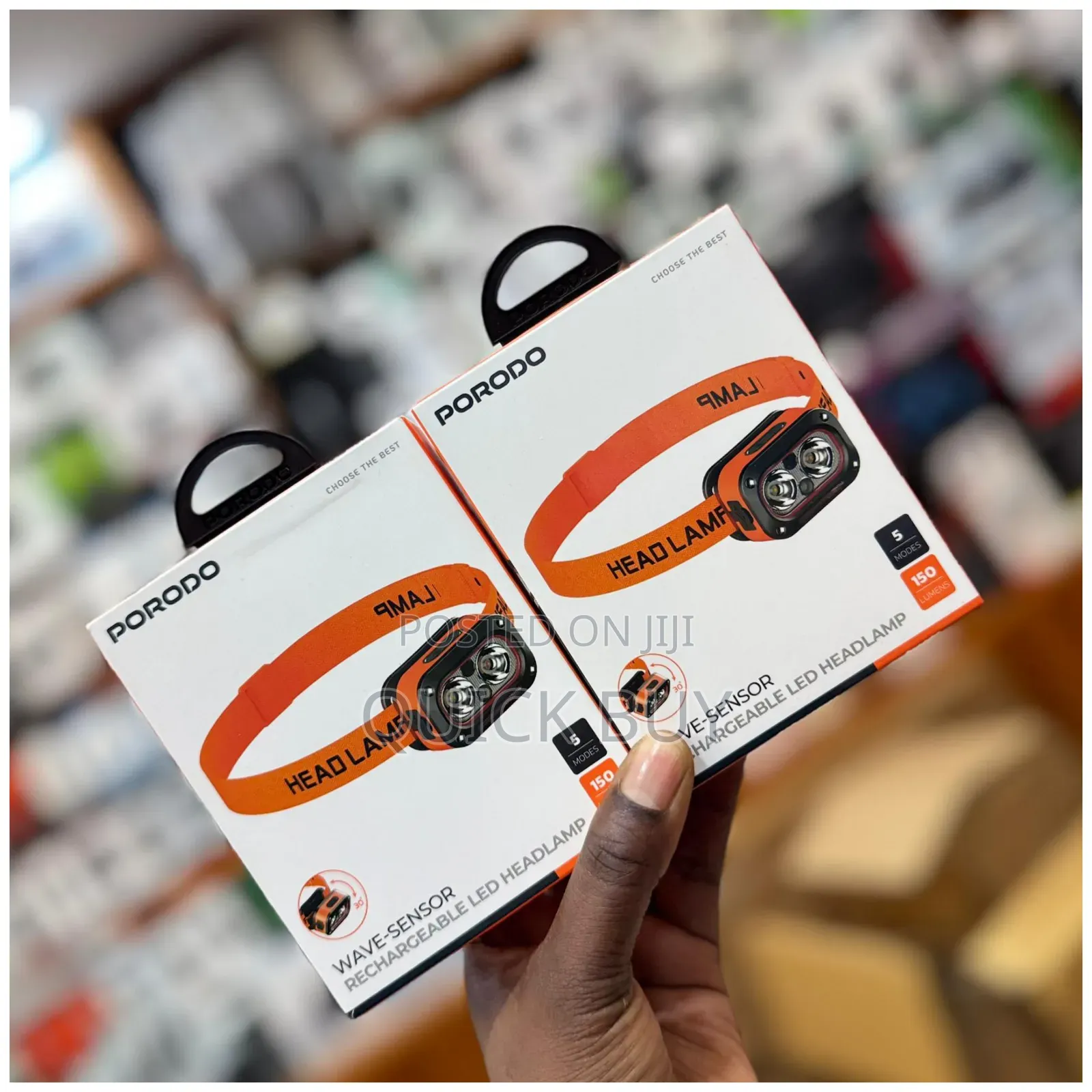 Porodo Wave-Sensor Rechargeable Led Headlamp
