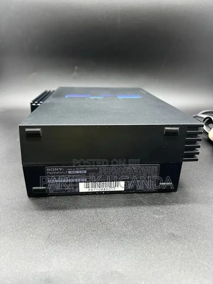 Sony Playstation 2 Fat Console Black SCPH-50001/N W/ Network Adapter T