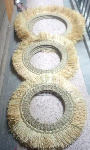 Natural Raffia Mirror Frames~Handmade Wall Decor