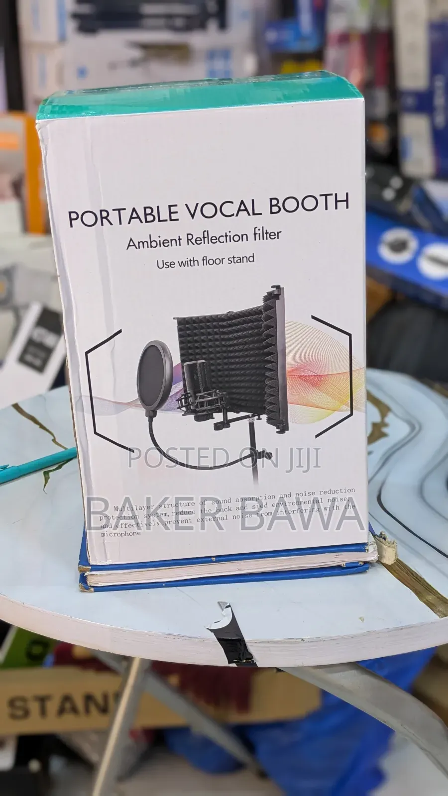 Portable Vocal Booth/Microphone Isolation Shield With an Ambient