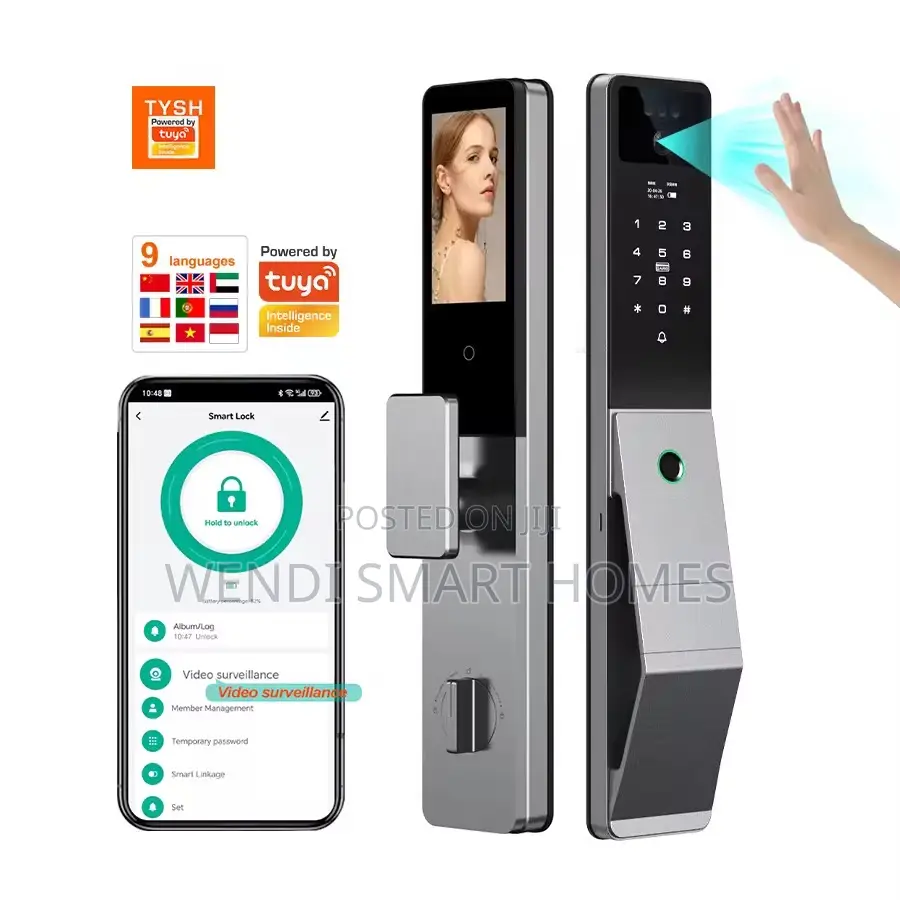 7in1 3d Face Recognition Fingerprint Smart Door Lock With Camera