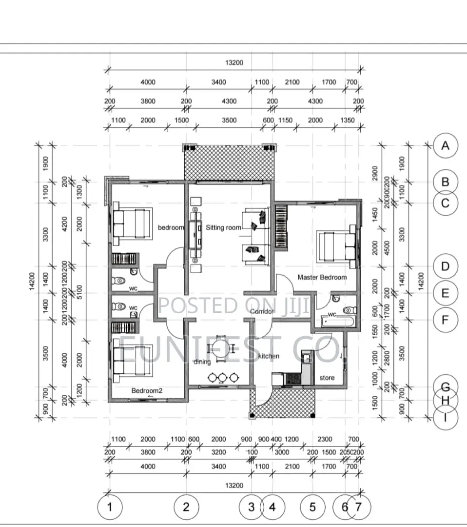 Building Drawings of 3 Bedroom House