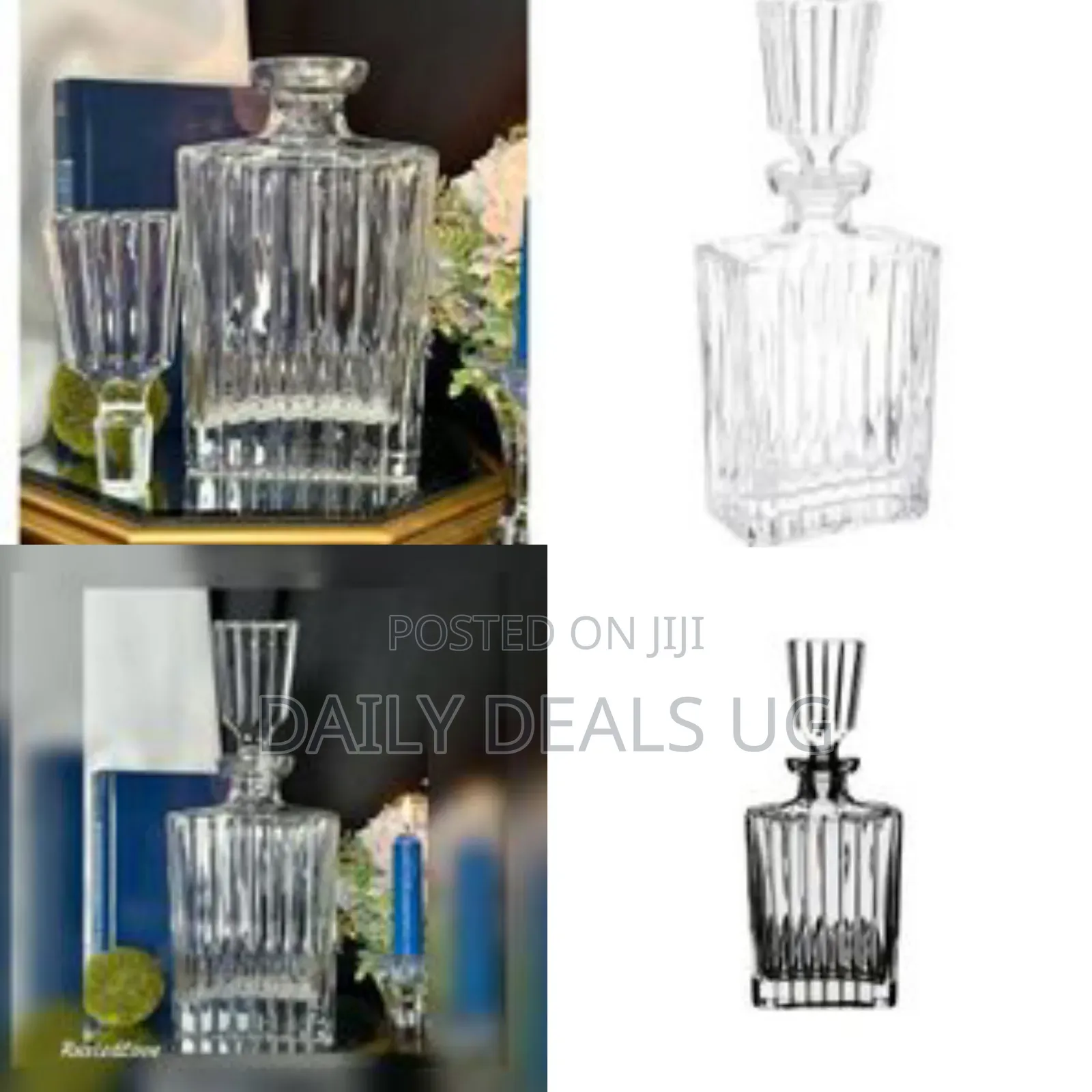 970ml Striking Ribbed Crystal Liquor Decanter